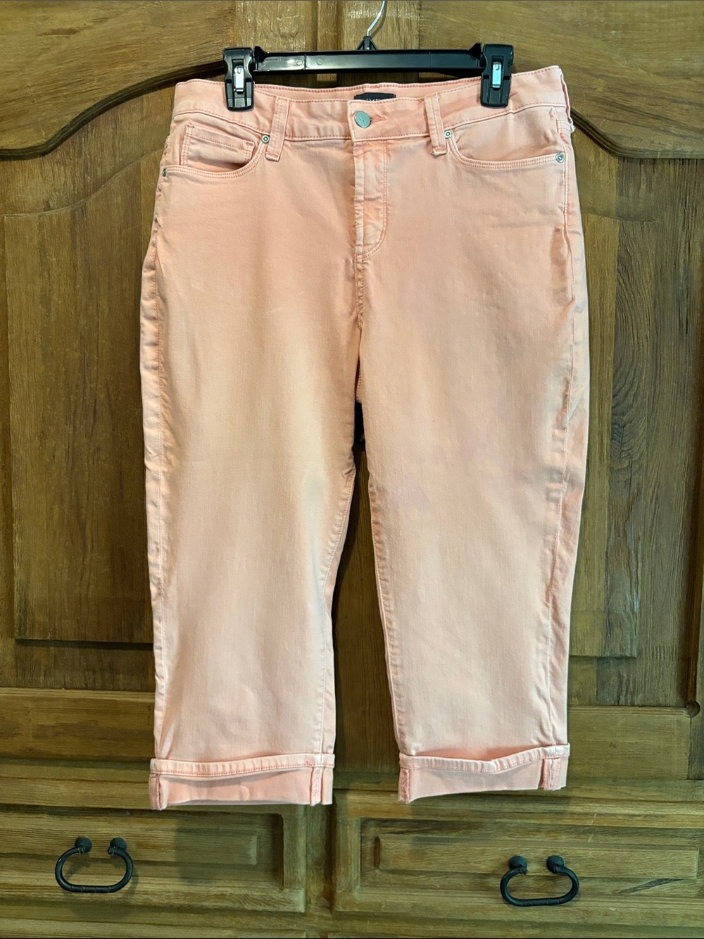 NYDJ Peach Capri Pants with Rolled Cuffs